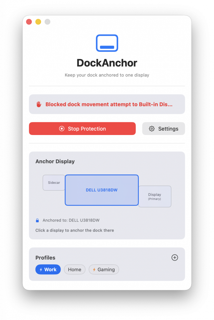 DockAnchor Hauptfenster light