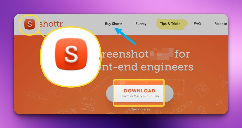 Ein typischer Screenshot im Interface von Shottr, mit Demonstration verschiedener Tools.